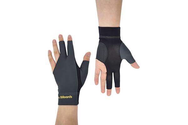 TUKEVA 2 Pcs Gants De Billard 3 Doigts Accessoires Gant de Billard antidérapant Gant de Billard antidérapant Respirant Gants de pour Homme et Femme Main Gauche pour Piscine Snooker Sport