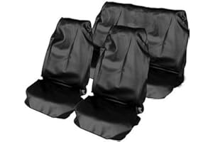 AB1 flexzon Black Heavy Duty Waterproof Full Set Car Seat Covers Protectors Universal Dog