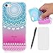 Produktbild Lotuslnn Hülle Apple iPhone SE / 5 / 5S silikon avec soleil indien conception - Schutzhülle Etui en Bleu Rose Transparent