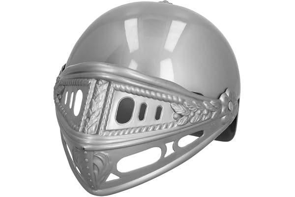 Boland 44033 - Casque de chevalier pour enfants, gris, avec visière rabattable, plastique, casque de chevalier, carnaval, Halloween, fête costumée, déguisement, théâtre