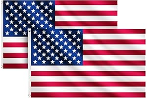 COCOSY 2 Stück Amerika Fahne - 90 x 150 cm 100% Polyester USA Flagge mit Messing-Ösen - Wetterfeste & Langlebige für Sport & Feierlichkeiten