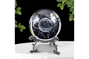DIYPARKIA Crystal Ball with Stand 6cm 3D Glass Laser Glass Sphere Paperweights Gifts for Men A Gift for Astronomy Enthusiasts Home Art Decor Crafts Sphere Figurine for Home Office Paperweight (Astronaut)