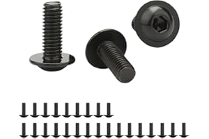 0XBIT Viti M6, 25 Pezzi Viti Brugola M6, Nero Viti Inox, Viti Testa Piatta M6 x 16, Elaborazione Squisita, Viti Acciaio Inox per Attrezzature Industriali e Meccaniche