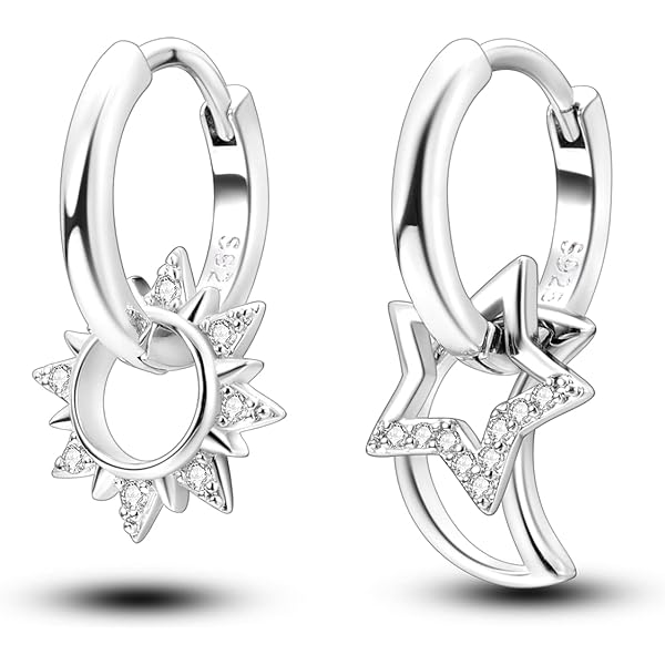 Orecchini A Forma Di Fiore In Argento, Grandi Borchie A Forma Di