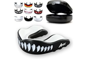 ‎ARES FIGHTWEAR Ares Fightwear® Premium Mundschutz Boxen inkl. Aufbewahrungsbox für Kampfsport, MMA & Athleten I Maximaler Zahnschutz dank idealer Passform in TOP Qualität I Profi Mouthguard für Herren & Damen