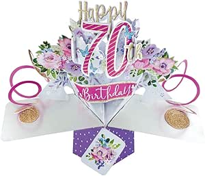 Second Nature Pop195 Carte D Anniversaire 70 Ans Motif Fleurs Amazon Fr Fournitures De Bureau