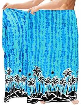 La Leela mens involucro pareo sarong vestito coprire beachwear costume da bagno hawaiano