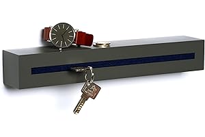 ‎BUCHENBUSCH URBAN DESIGN Buchenbusch urban design Dark Edition Key Rack with Concrete Shelf, 33 x 6 x 5 cm, Key Rack Wall, Key Storage Hallway, Dark Blue