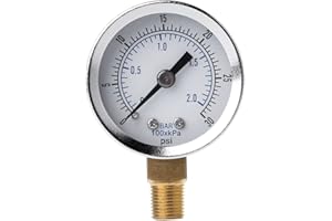 GUMEI 1/8" NPT Pressure Gauge Air Compressor Hydraulic Pressure 0-30 PSI Bottom Mount