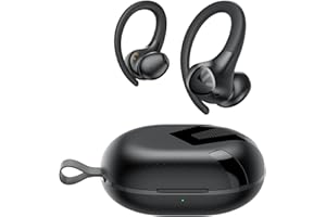 SoundPEATS Wings2 Auriculares Deportivos Inalámbricos Bluetooth 5.3 Con Gancho, Para Correr, Controlador de 13 mm, Micrófono Integrado, Aplicación, Ajuste Cómodo, 30 Horas