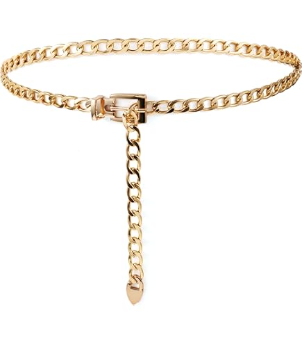 Ceinture Fine En Cuir WERFORU Pour Femme - Réglable, Boucle Dorée - Pour Robes, Jeans, Manteaux
