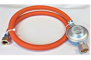 ZaTeChS Propan Butan Regolatore di Gas Tubo per Gas 200cm (2m) | Ø9mm | 3/8" - 21,8" Pollici LKS Raccordo rapido | Fino a -30°C | Pantaloni per Campeggio, Barbecue a Gas