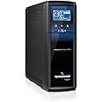 Tecnoware Power Systems - EXA PLUS 1000 UPS, 1000VA Uninterruptible Power Supply, Power Cut and Surge Protection, AVR Plus Technology, USB Outputs and Software Manager, Black, 1000VA