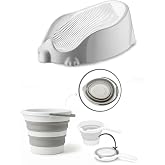 Lirazon 3'l&uuml; SET Soft Bebek Banyo K&uuml;veti & Katlanır Su Kovası Maşrapa Set