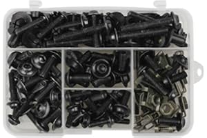 RSFIL Verbinder 190PCS Komplette Verkleidungsschrauben Schraube Für Kawasaki ZX6R ZX7R ZX9R ZX10R ZX12R ZX14R Für Versys 650 (Color : Black)