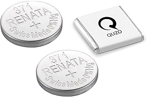 Bundle of 2 x Renata 371 Watch Battery 1.55v SR920SW + Quzo Belgian Chocolate - Official Renata Watch Batteries