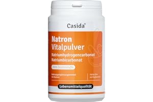 ‎CASIDA Casida Natron Vitalpulver - feines Pulver, Baking Soda, Hochreine Lebensmittelqualität - 300g- vielseitig einsetzbar für innere Anwendung & als Badezusatz – ohne Zusatzstoffe, Gluten- & laktosefrei