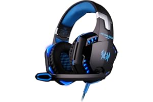 KINGTOP Gaming Headset Headphone Gamer LED 3.5mm Stereo G2000 with Mic for PC Computer Game With Noise Cancelling & Volume Control