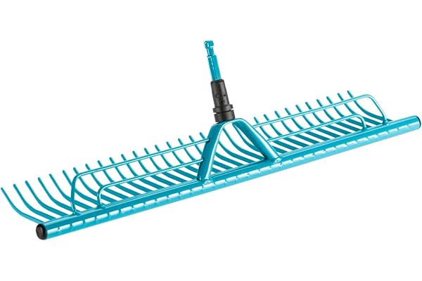 Gardena Râteau à Gazon Combisystem de râteau, Largeur de Travail de 60 cm, pour ramasser Le Gazon coupé, adapté à Tous Les Manches Combisystem, avec bac de ramassage Pratique (3381-20)