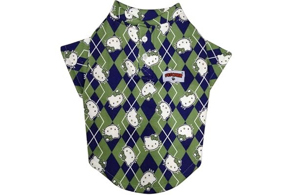 FETCHER Green Cute Kitty Printed Warm Winter Sweatshirt Sweater Jacket Coat for Dogs and Cats Winter wear (16" Medium)