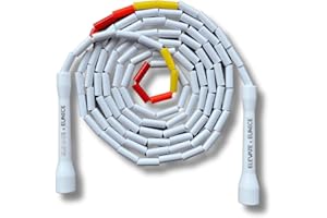 ELEVATE ROPE Elevate lina profesjonalna zroszona skakanka - regulowana 3 m, wysokiej jakości koraliki i lina poliestrowa - do freestyle, cardio i sztuczek, nadaje się do wszystkich poziomów i użytku wewnątrz/na