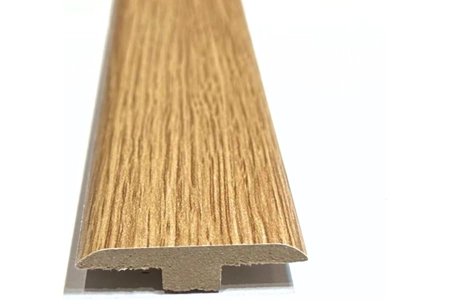 Solid Laminate/Wood Flooring MDF Threshold Strip T Bar 2 Modern Oak Colours (0.9m, Louisiana Oak)