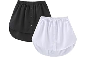 Girstunm Women's Shirt Extender for Women Adjustable Layered Fake Top Lower Sweep Shirt Half Length Mini Skirt for Girls