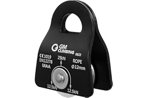 GM CLIMBING 20kN UIAA Certified Micro Prusik Minding Pulley 1/2" (Single Unit(black))