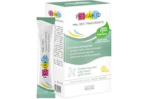 PEDIAKID - Mal des Transports - Complément Alimentaire aux extraits de plantes & fibres - Aide à lutter contre les nausées/vomissements - Sirop d'Agave + Prébiotiques - 10 sticks prêts à boire