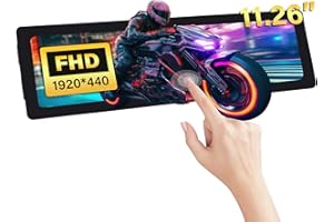 ‎GEEEKPI GeeekPi 11,26-calowy pojemnościowy ekran dotykowy dla Raspberry Pi 5, HDMI IPS LCD Monitor 1920X440 dla Raspberry Pi 4B/3B+/3B, z otworami montażowymi do montażu tablicy Pi