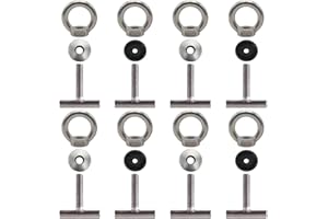 Twowinds Kit Fixation Charge sur Rail, Vis de Fixation, Anneaux Ancrage Cargaison au Rail, Arrimage Sécurisé Bagages T5 T6 Multivan Transporter California Caravelle 7e5883189a (Lot de 8)