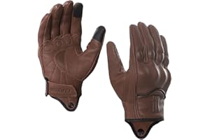 Harssidanzar Guantes de Moto con Pantalla táctil de Piel de Cabra con Dedos completos para Mujer GL016EU