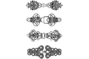 NANJIL CAREOR 4 Pair Vintage Sweater Swirl Clip Cape Cloak Clasp Fasteners Sew On Hooks Eyes Cardigan Clip Retro Cardigan Clip Shawl Collar Clasp Dress Shirt Brooch Clip for Girl Women