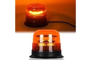 AOHEWEI LED Warning Beacon Light Amber, 8 Flashing & 2 Rotating Patterns 12/24V 42Pcs Led Strobe Lamp for Agricultural Machines Commercial Vehicle School Bus Tractor Excavators Truck