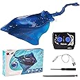 Tuehakny New Upgrade Remote Control Shark Stingray Toys, High Simulation Scale Robot Fish, 2.4G Intelligent Waterproof Toy, Swimming Pool Bathroom Great Gift RC Boat Toy for