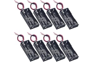 Yosawo 2x1.5V(3V) AAA Battery Holder Case,8 Pieces 2 Soltx1.5V DIY Battery Storage Box with Red and Black Wire Leads (2S AAA)