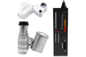 Diamanttestare, elektronisk smyckestestare med 30 x 60 x förstoringsglas, professionell högprecisions diamantväljare, bärbart