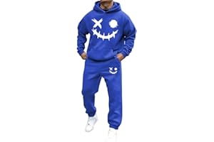 Mfhmom Tracksuit Set Men Women Horror Tracksuit 2-Piece Y2k Hoodie and Sports Trousers Baggy Jogging Suit 2024 Hip Hop Streetwear Sports Leisure Suit Breathable Leisure Suit Gift Dad Friend