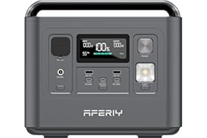 AFERIY Estacion de Energia portatil 800W Generador Electrico Solar 512Wh Portable Power Station LiFePO4 Generadores Solares para Camping Hogar Viajes Emergencias, Carga Rápida 1 Hora Salida 1600W Pico