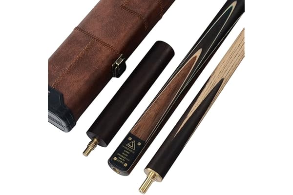 CUESOUL Queue de Snooker Classique 57 inches 18 oz en Palissandre à 3/4 Joints avec Étuis Similicuir Cuir synthétique - Manche en Palissandre, Embout 9,5 mm Jeu de queues de Snooker