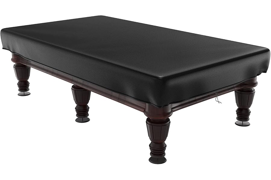 Delixike Billiard Pool Table Cover,6/7 FT Snooker Pool Table Dust Cover, Heavy Duty Oxford Fabric Anti-UV Tear Resistant Windproof Water Resistant, Black (255x143x21cm)