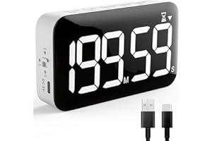 DOOMAY Rechargeable Digital Kitchen Timer - Large LED Magnetic Timer Sound Activated, Brightness and Volume Adjustable, Ideal for Cooking, Classroom, Office and for Kids, Teacher, Seniors to Use