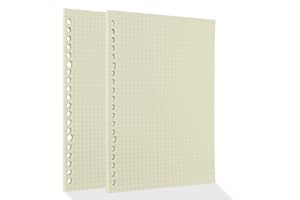 ‎AUFODARA A5 Notebook Refill 120 Sheets / 240 Pages Checked Refillable Notepads Diary Ring Binder Refill Pack Blank Paper Beige (Binder with 20 Holes)