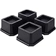 BTSD-home Furniture Risers 2 Inch Bed Risers Heavy Duty Adjustable Dorm Bed Lifts Risers Table Desk Chair Leg Extenders 4 Pack Black
