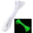 TMISHION ZJchao 9 Strand 550 Luminous Glow in the Dark Paracord Parachute Cord … (100FT, White)