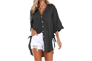 MICKURY Langarmshirt Damen Damen Oberteile Elegant LäSsig RüSchen Rundhalsausschnitt Kurzarmhemd Stilvolle Einfarbige Stickerei Kuschelige Blusen T Shirts