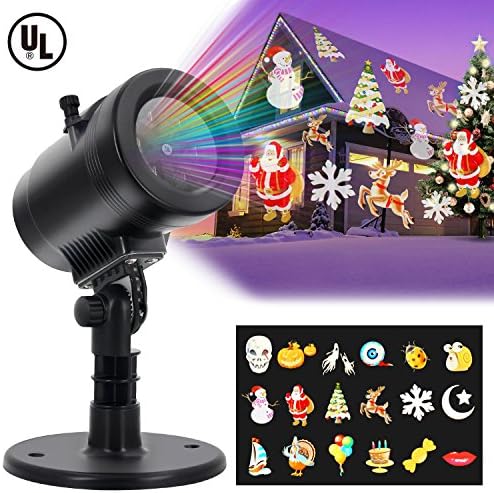 Christmas Party LED Light Projector - Tunnkit 2017 New Design Christmas waterproof Outdoor Indoor Landscape Rotating LED ceiling light projector for Christmas Halloween Party Birthday Holiday Landscape Home Decoration including 14 Switchable Slides Patterns &amp; Thermal Module, 4 movement speed Patterns, Heavy-Duty