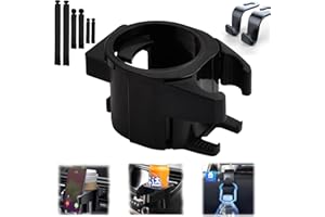 AZONELIFE 2 en 1 Porte Gobelet Voiture Support de Téléphone Portable, 2 Crochets pour Appuie-Tête de Siège, Crochets D'appui-Tête Porte-Gobelet pour Auto Ventilation pour Grille D'Aération Café Boisson