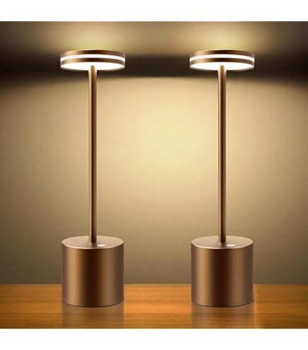 YIKUI Set van 2 led-tafellampen, draadloos, 6000 mAh