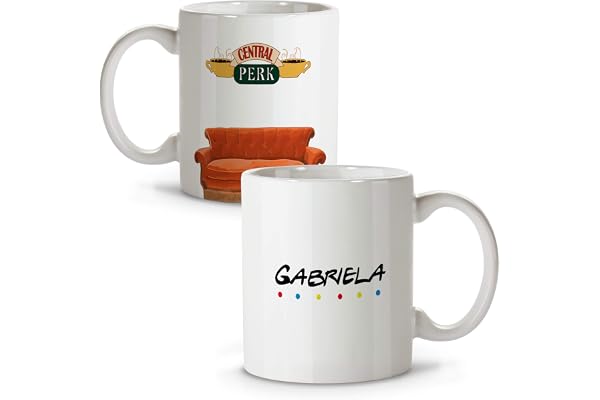 LolaPix Tasse personnalisée avec nom/texte. Cadeaux personnalisés pour les fans. Tasse Personnalisé en Ceramique. Tasses pour les Fans avec intérieur couleur. FRIENDS
